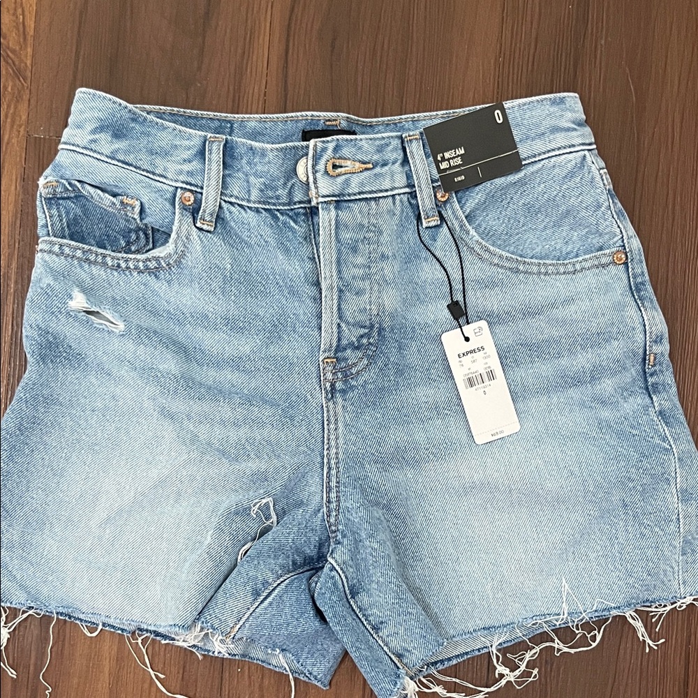 Express Light Blue Jean Shorts